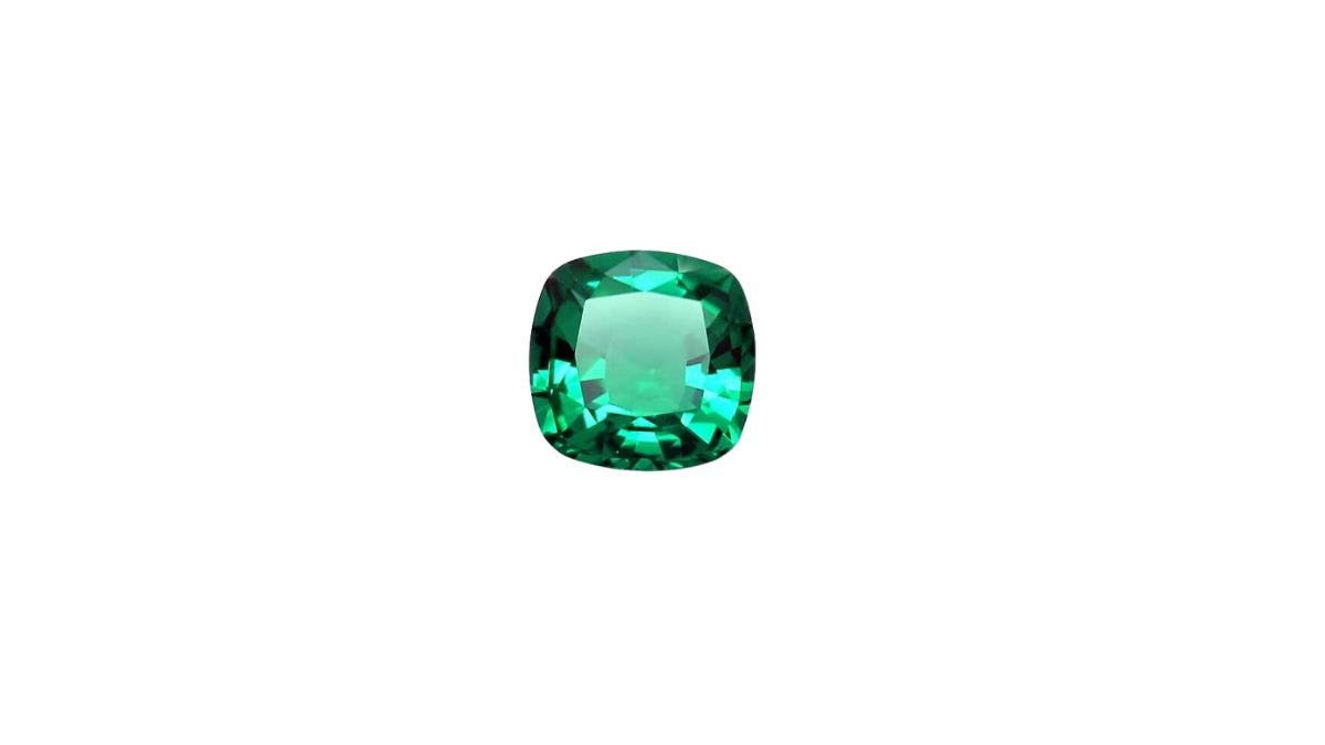 cushion cut emerald representing may birthstone