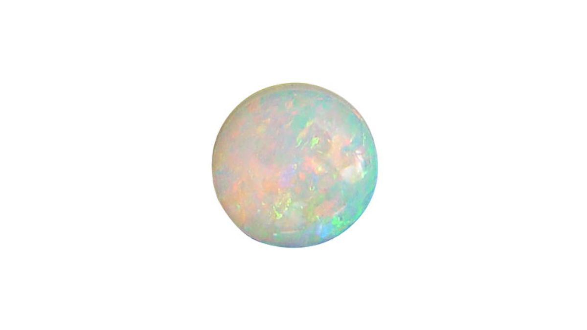 round shape opal representing october birthstone