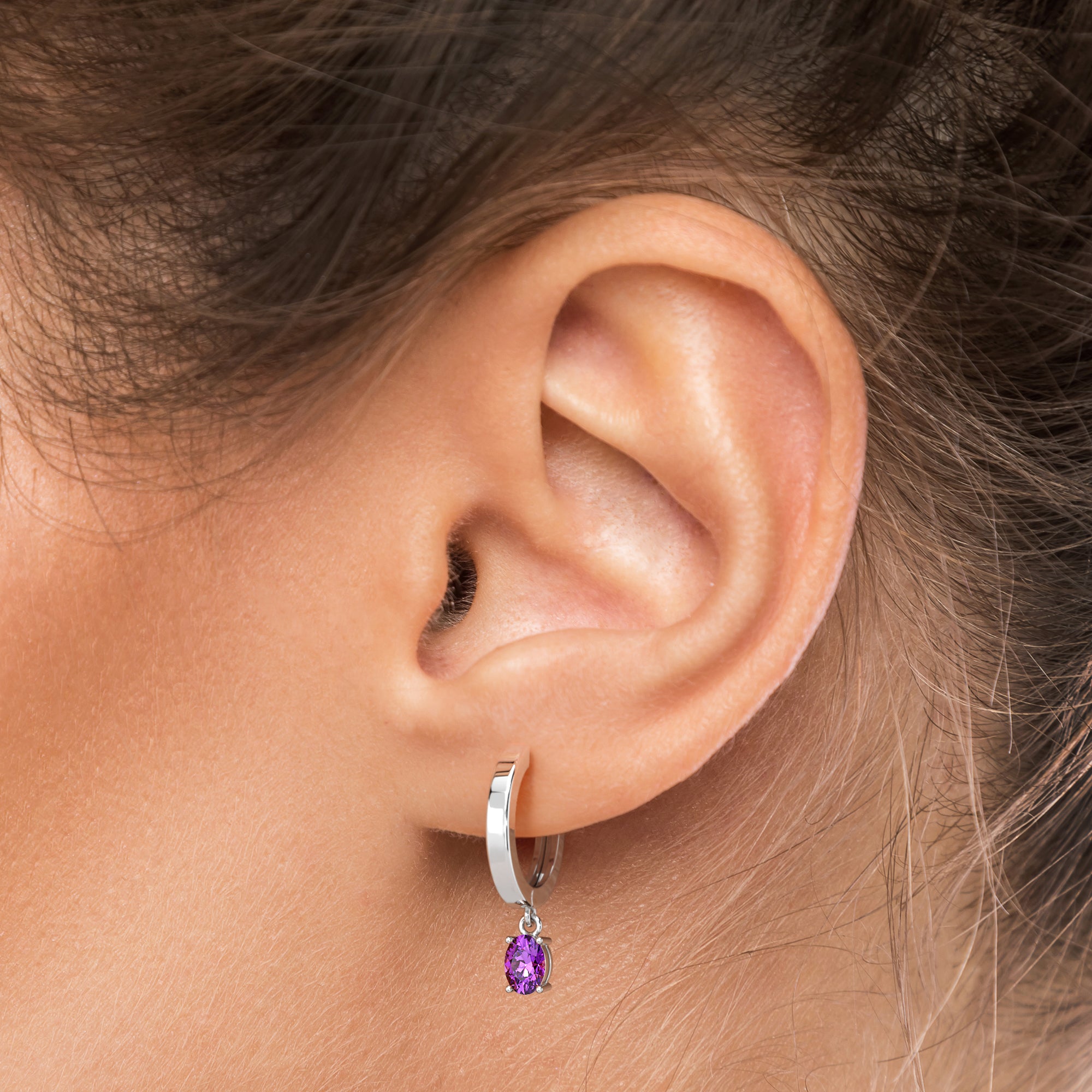 round hoops amethyst