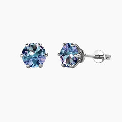 Alexandrite Solitaire Stud Earrings