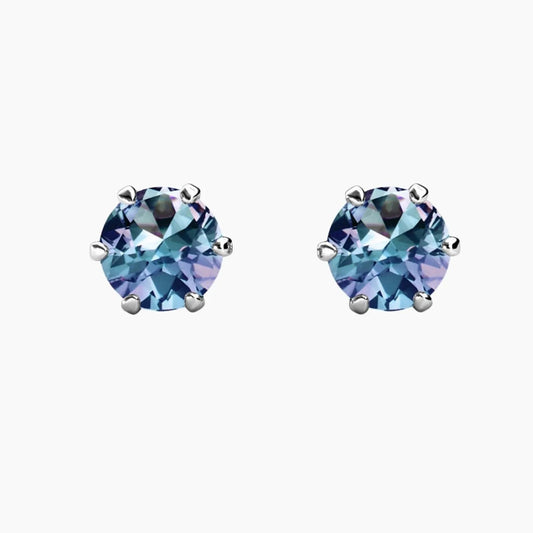 Alexandrite Solitaire Stud Earrings - Irosk Australia