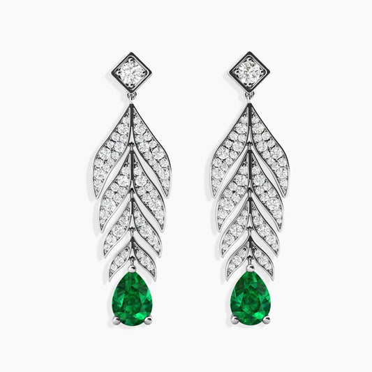 Designer Long Emerald Drop Earrings - Irosk Australia