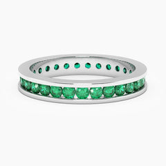 Emerald Channel Set Ring