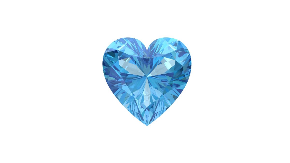 march birthstone - heart shape aquamarine