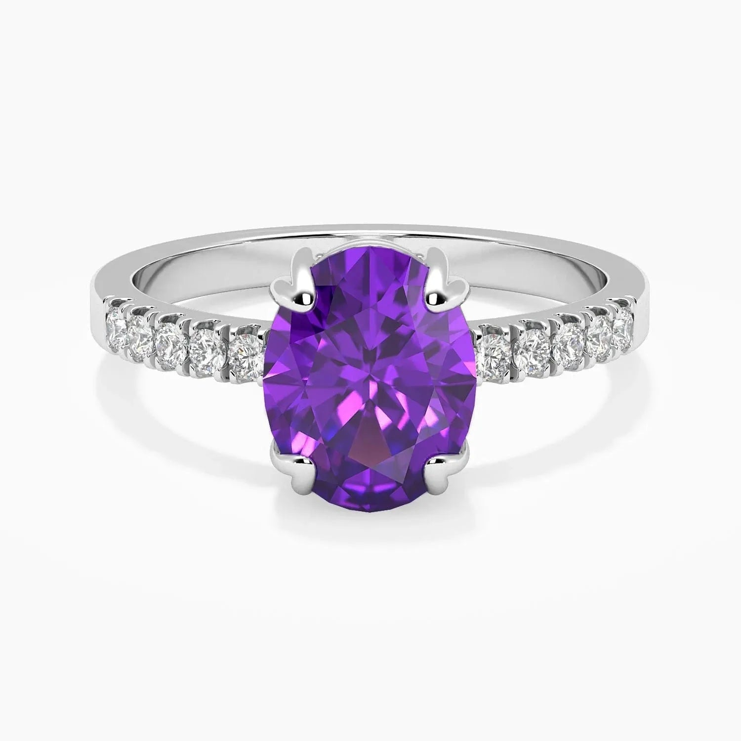 Oval Shape Amethyst RIng - Irosk Australia