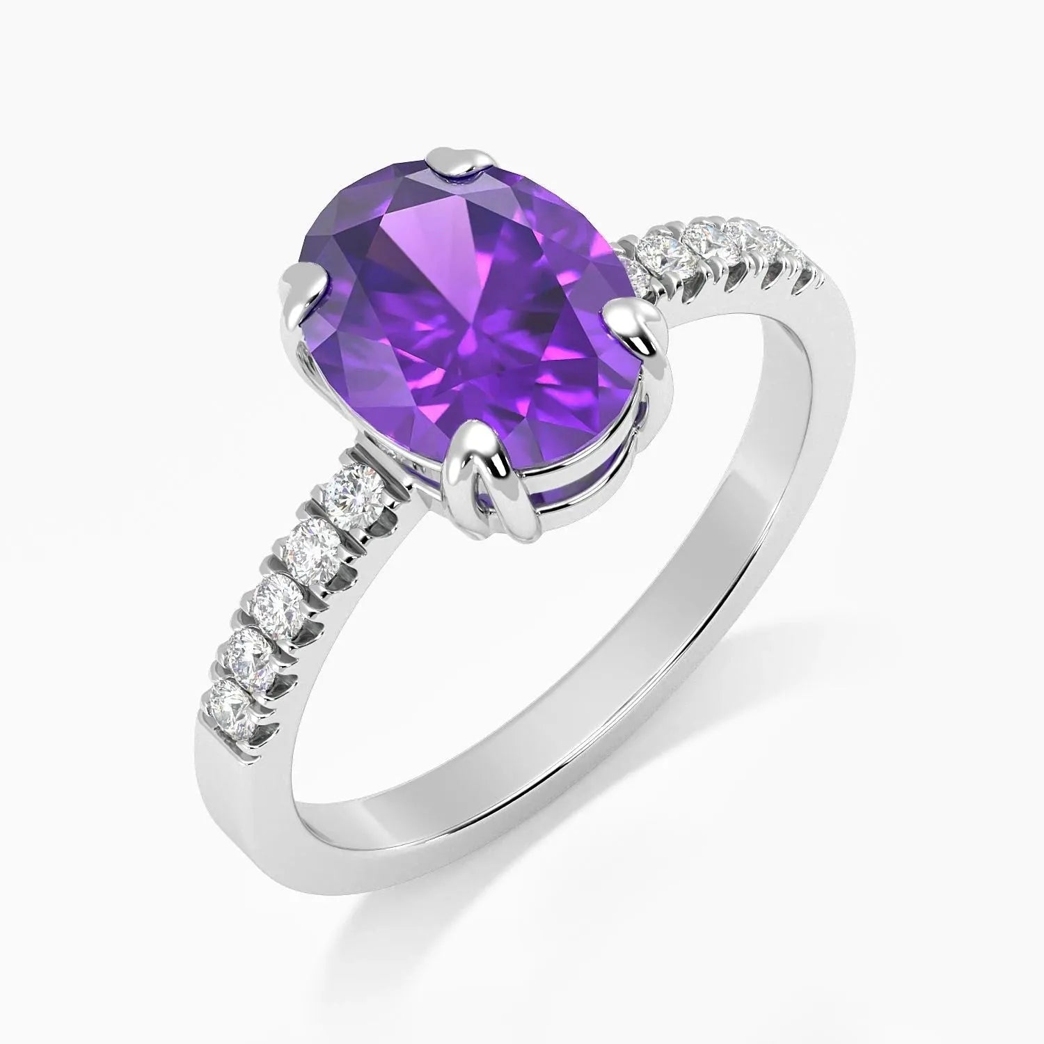 Oval Shape Amethyst RIng - Irosk Australia