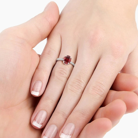 Oval Shape Garnet Ring - Irosk Australia