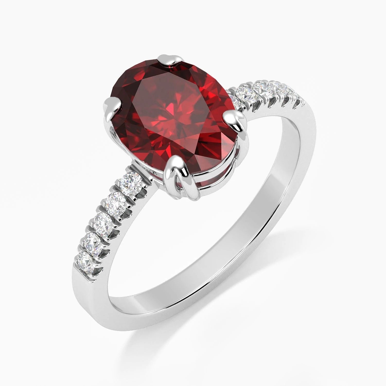 Oval Shape Garnet Ring - Irosk Australia