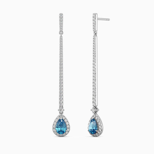 London Blue Topaz Dangle Earrings in Silver