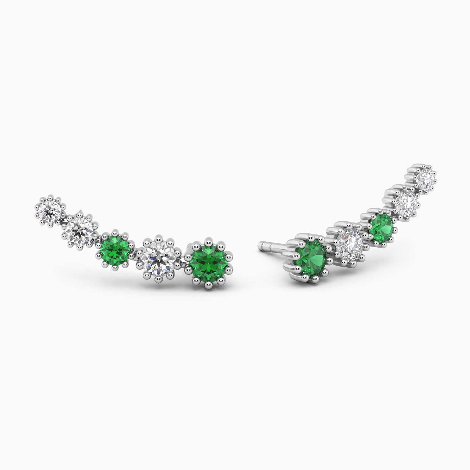 Emerald Climber Earrings in 825 Silver - Irosk ®