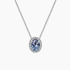 Oval halo Alexandrite Necklace - Irosk