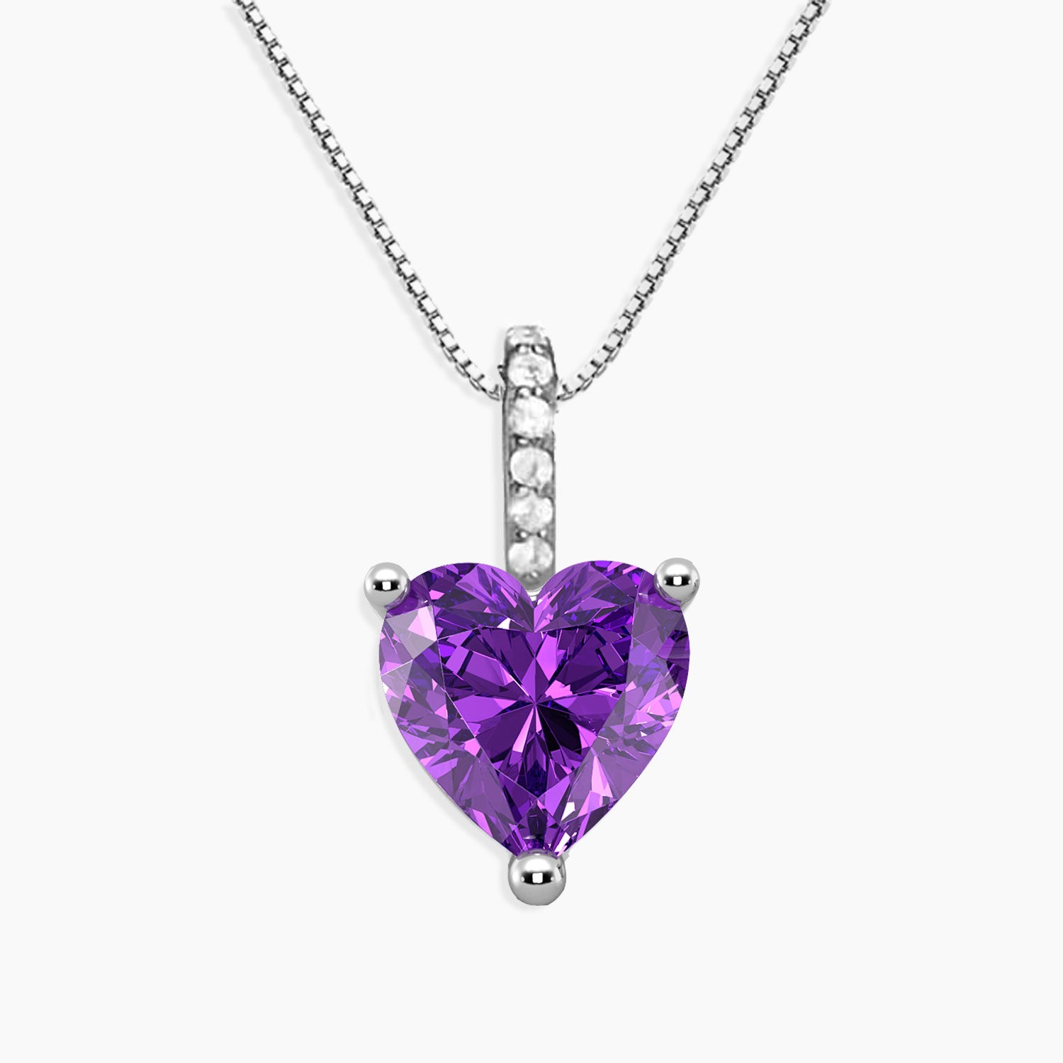 Amethyst Necklace in Silver - Heart Shape - Irosk Australia ®