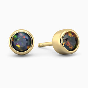 Gold Earrings Opal - Round Studs in 18K gold-plated silver by Irosk