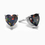 Heart Shape Black Opal Earrings in Silver by Irosk Australia 