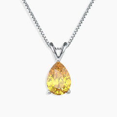 Pear Shape Citrine Necklace in 925 Sterling Silver | Irosk Australia ®