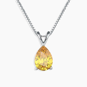 Pear Shape Citrine Necklace in Sterling Silver – November Birthstone