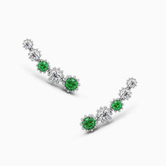 Emerald Climber Earrings in 825 Silver - Irosk ®