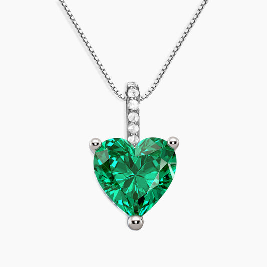 Emerald Necklace in Silver - Heart Shape - Irosk Australia ®