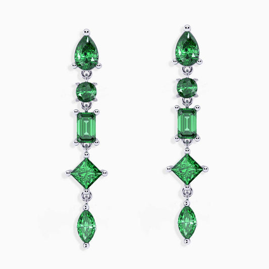 Emerald Green Aura Drop Earrings in 925 Silver Irosk Australia ®