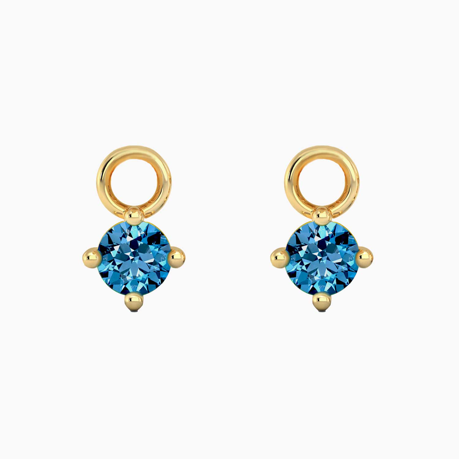 Round Topaz Charm - Gold Hoop Earrings by Irosk Australia ®