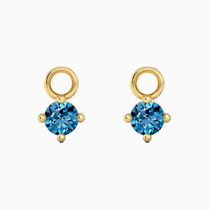 Round Topaz Charm - Gold Hoop Earrings by Irosk Australia ®