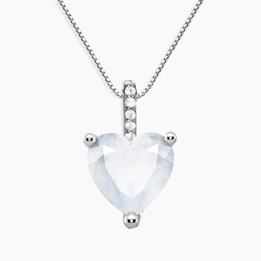 Moonstone Necklace in Silver - Heart Shape - Irosk Australia ®