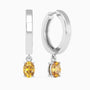 Oval Shape Citrine Birthstone Hoop Earrings in Silver | Irosk Australia ®