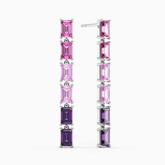 Cocktail Pink Gemstone Drop Earrings in Silver - Irosk Australia ®