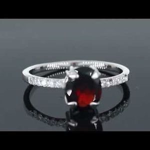 video of garnet oval shape ring