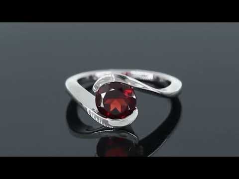 video of garnet semi bezel ring