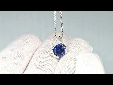 video of sapphire semibezelset pendant