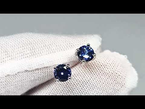 video of sapphire round stud earrings