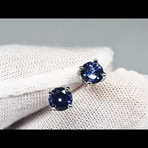 video of sapphire round stud earrings