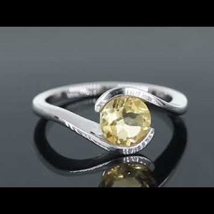 video of citrine semibezel ring