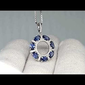 video of sapphire designer pendant, galaxy pendant in silver jewellery