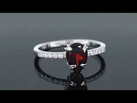 video of garnet ring silver