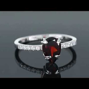 video of garnet ring silver