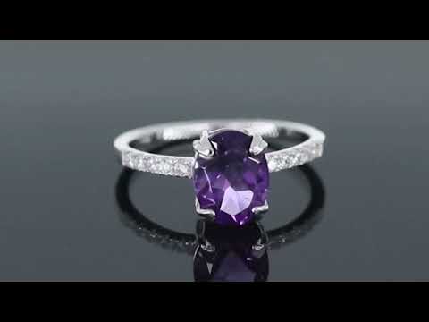 video of oval amethyst ring