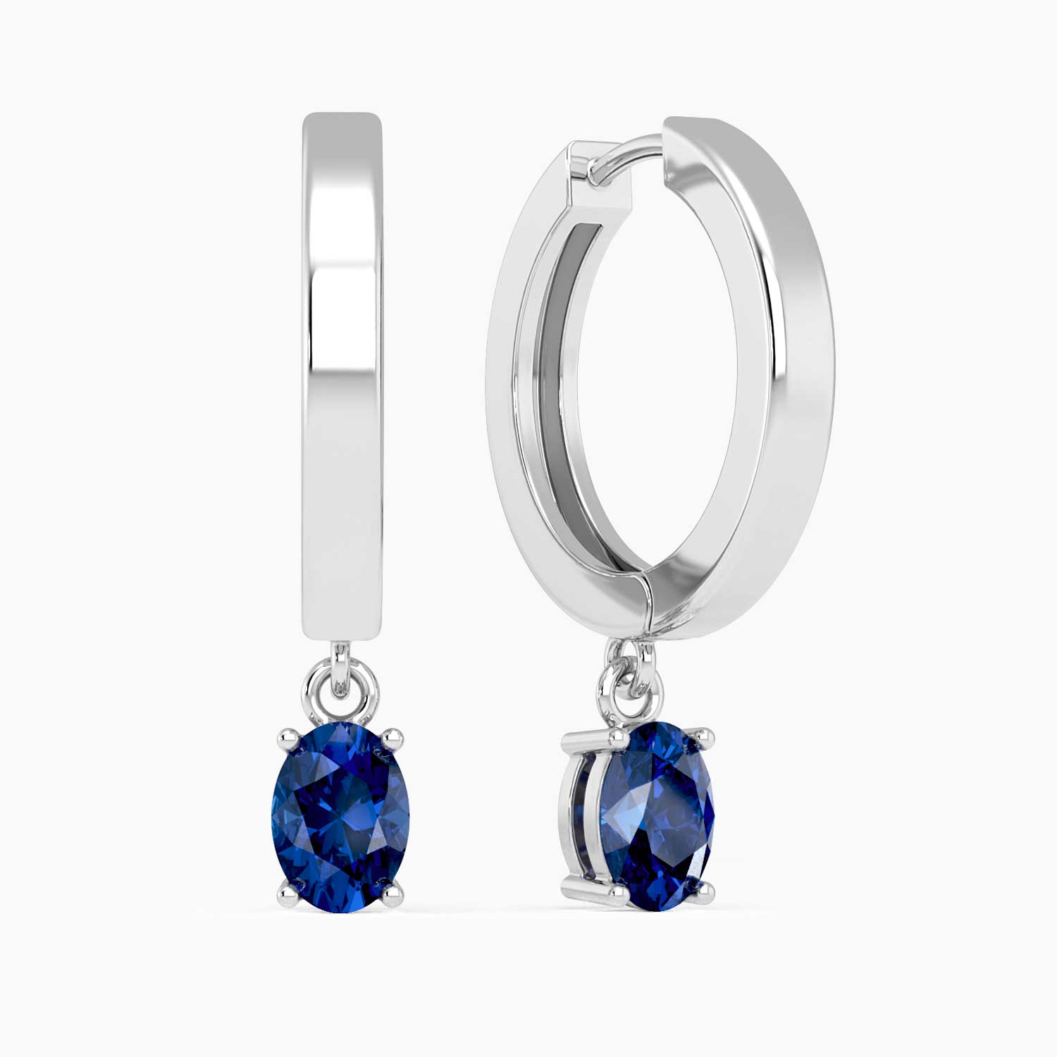 sapphire hoops in silver
