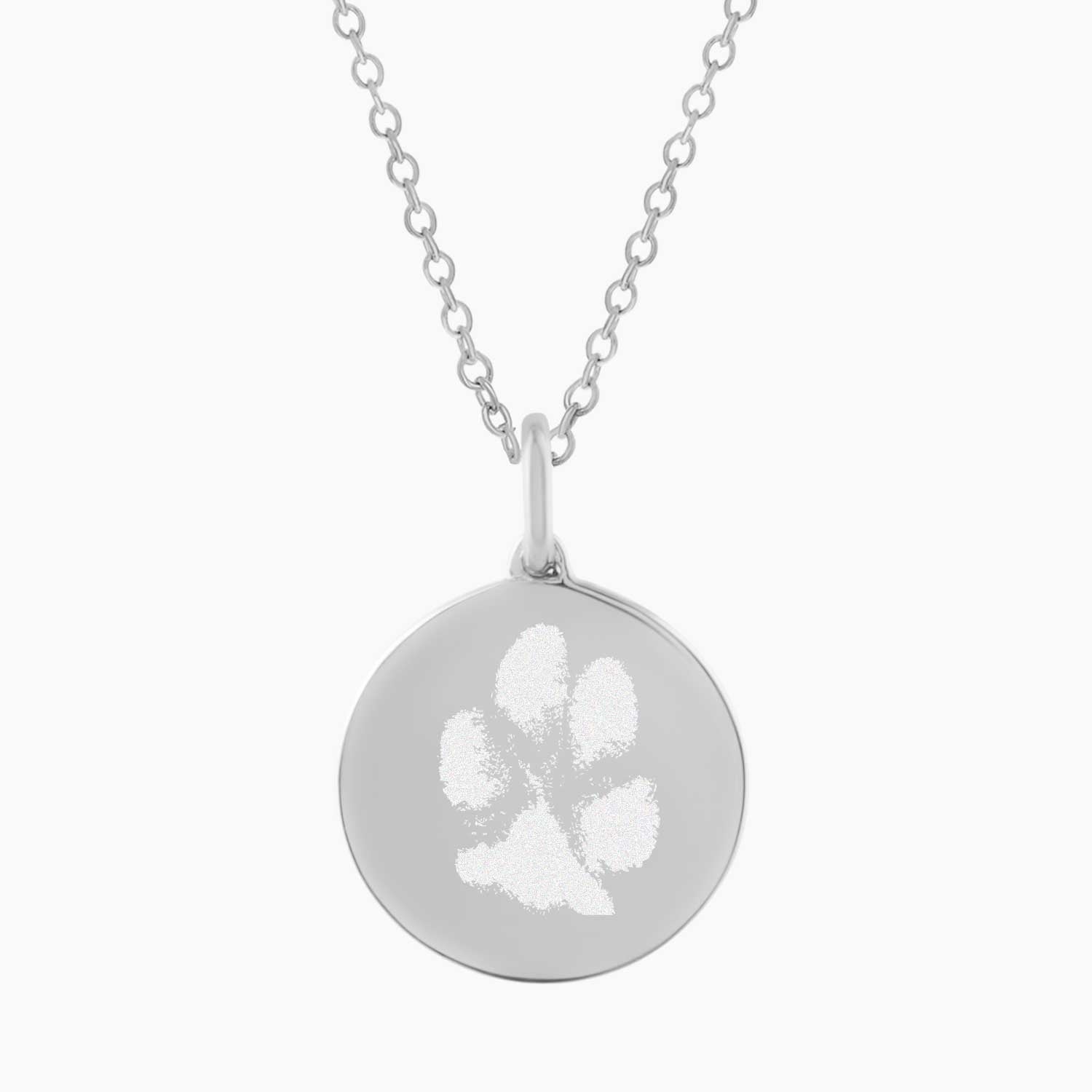 custom silver pawprint necklace