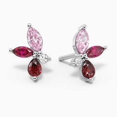 Cluster Pink Earrings in 925 Silver - Irosk Australia ®