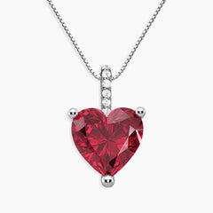 Ruby Necklace in Silver - Heart Shape - Irosk Australia ®