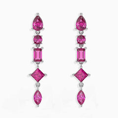 Ruby Pink Aura Drop Earrings in 925 Silver Irosk Australia ®