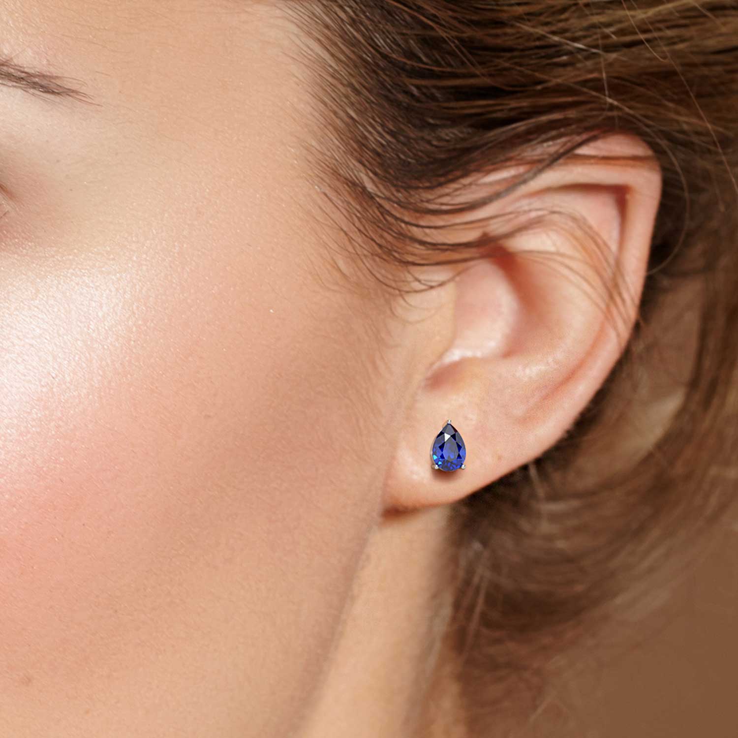 Sterling silver sapphire stud earrings