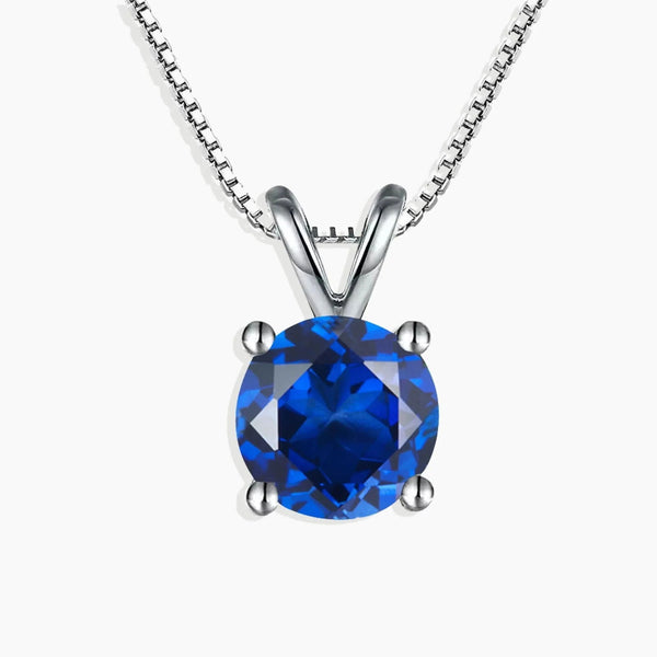 Elegant Sapphire Pendant in 925 Sterling Silver by Irosk with Rhodium Plating