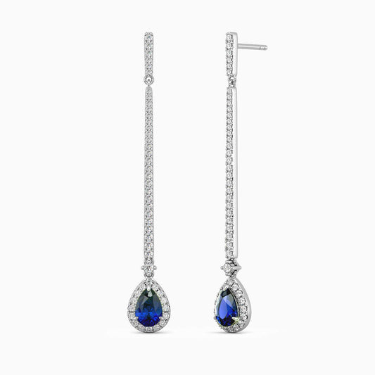 Elegant sapphire dangle earrings for women by Irosk