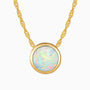 Elegant 18K Gold Bezel Set White Opal Pendant Necklace by Irosk ® on Singapore Chain